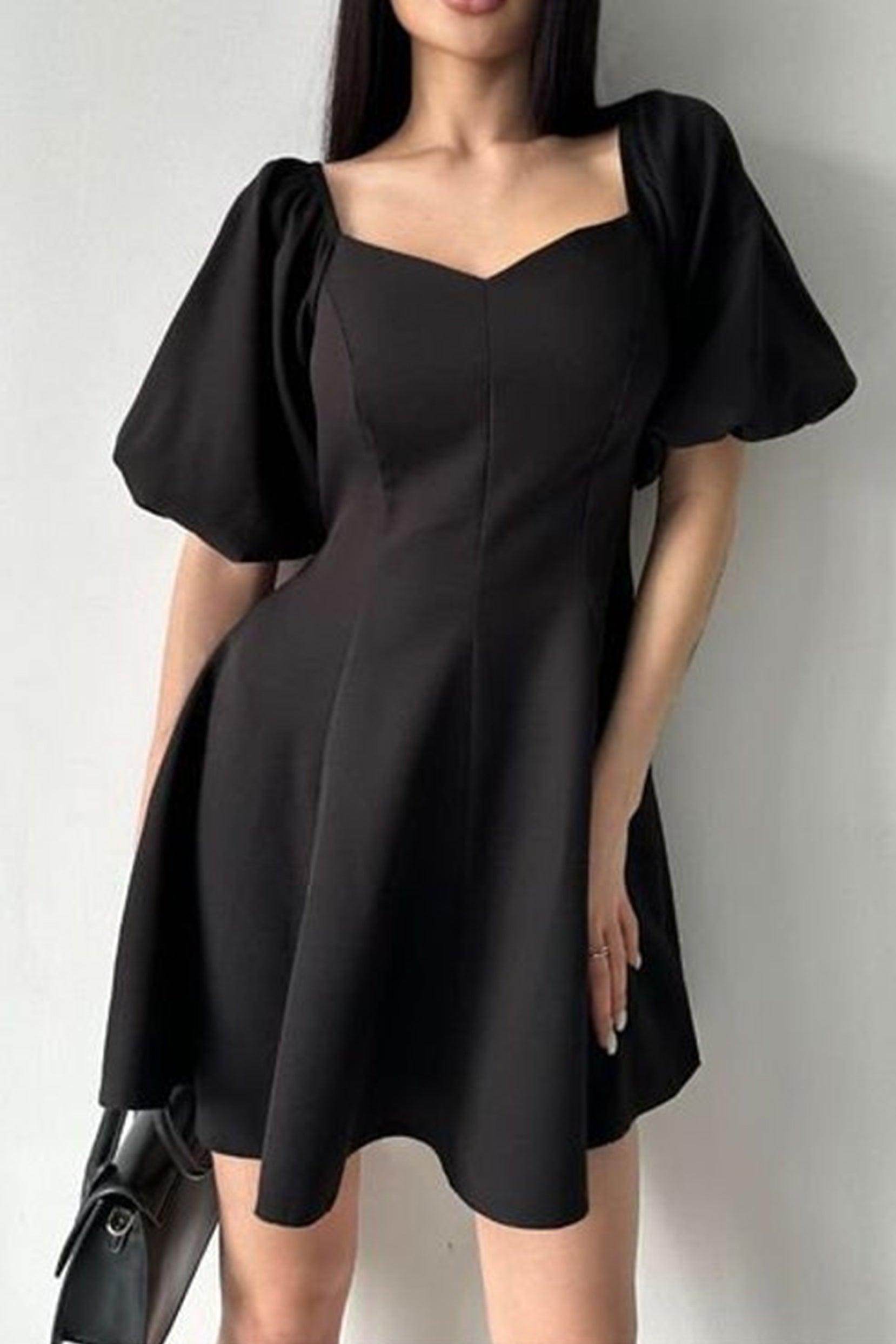 A-Line Short-Mini Twisted Silk Fabric Dress CG0164 - COCOMELODY